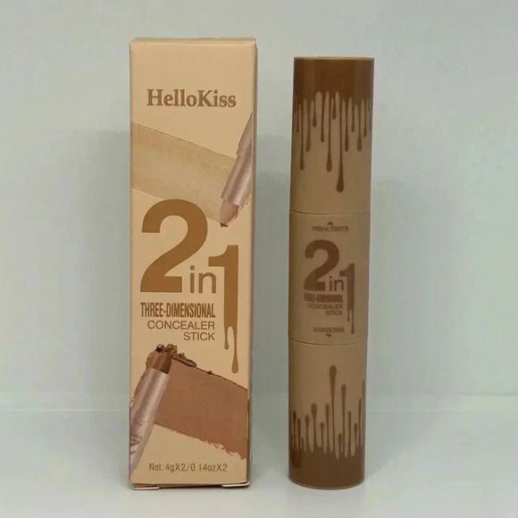 Hello Kiss 2-in-1 Concealer Contour Stick - Light Beige & Light Brown - Picture 6 of 7